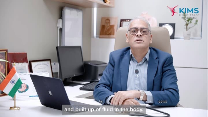 Instagram reel still of Dr. Girish Godbole speaking about heart failure for KIMS Hospitals Bengaluru