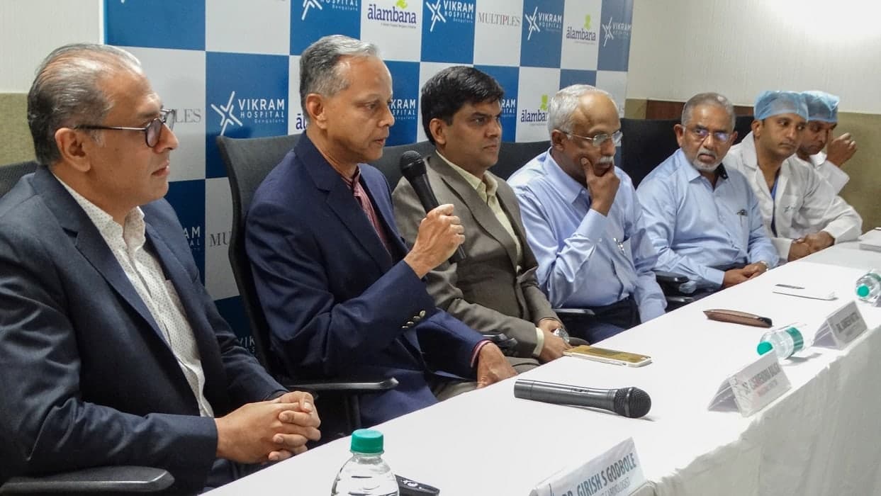 IndiaMedToday article image: Vikram Hospital press briefing on the record Bi-VAD heart transplant, with Dr. Girish Godbole on the panel